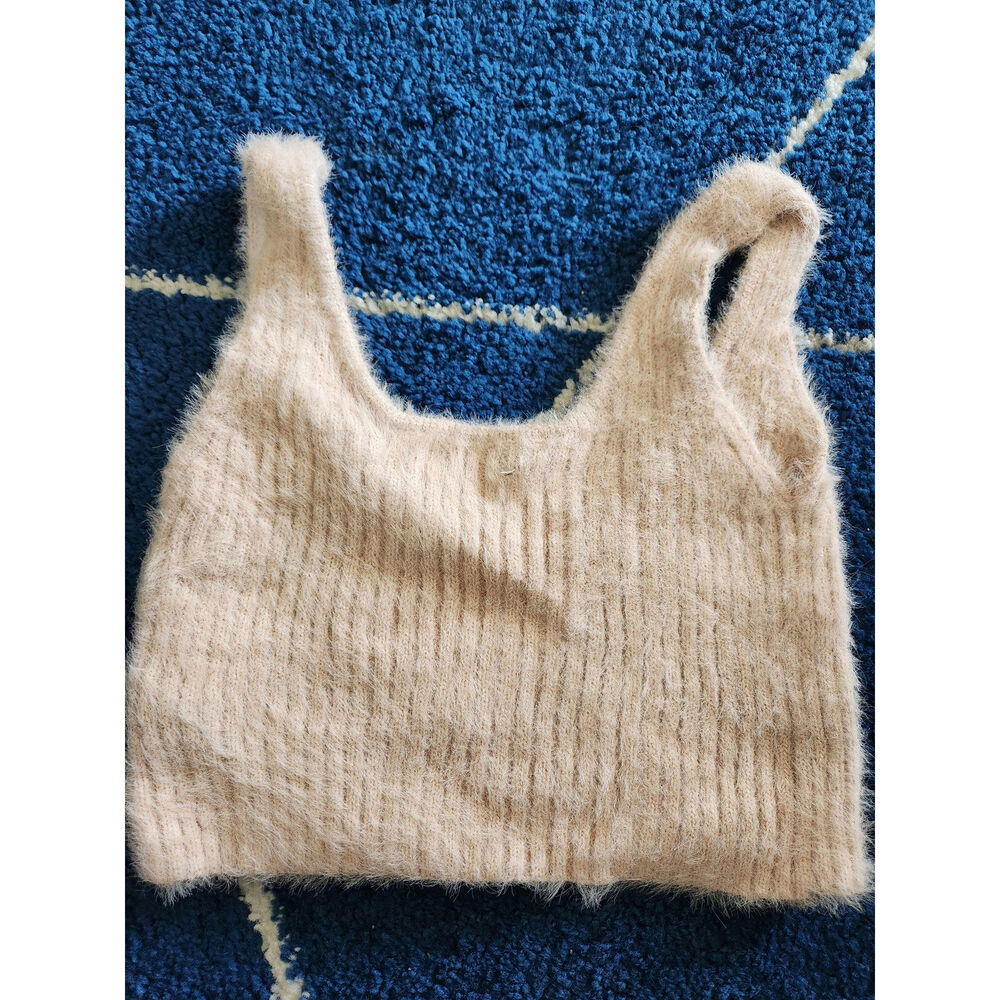 Nasty Gal Fuzzy Mini Crop Top S - Picture 2 of 4